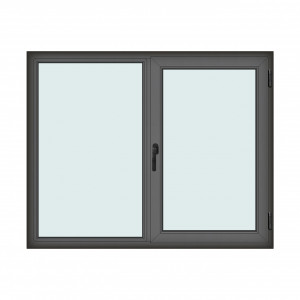 Fereastra 175x140cm, 2 canate, antracit, dreapta si rabatare, Klass, 7cm, 6 camere, 2 garnituri - Img 1