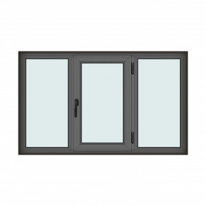 Fereastra 180x110cm, 3 canate, antracit, dreapta si rabatare, Klass, 7cm, 6 camere, 2 garnituri