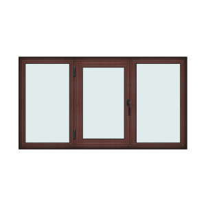 Fereastra 200x110cm, 3 canate, mahon, stanga si rabatare, Klass, 7cm, 6 camere, 2 garnituri