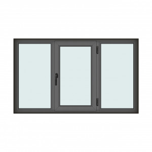 Fereastra 200x120cm, 3 canate, antracit, dreapta si rabatare, Klass, 7cm, 6 camere, 2 garnituri - Img 1