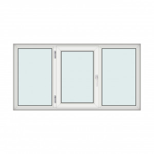 Fereastra 210x110cm, 3 canate, alb, stanga si rabatare, Klass, 7cm, 6 camere, 2 garnituri