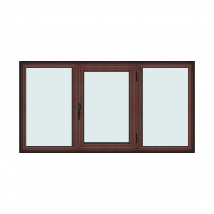 Fereastra 210x110cm, 3 canate, mahon, dreapta si rabatare, Klass, 7cm, 6 camere, 2 garnituri - Img 1