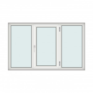 Fereastra 210x130cm, 3 canate, alb, dreapta si rabatare, Klass, 7cm, 6 camere, 2 garnituri - Img 1