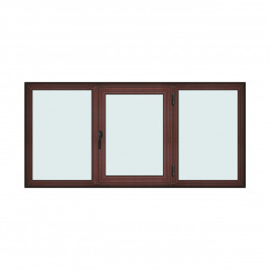 Fereastra 230x110cm, 3 canate, mahon, dreapta si rabatare, Klass, 7cm, 6 camere, 2 garnituri
