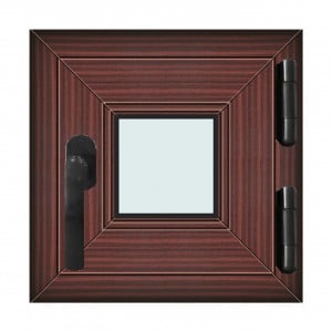 Fereastra 40x40cm, 1 canat, mahon, dreapta, Klass, 7cm, 6 camere, 2 garnituri - Img 1