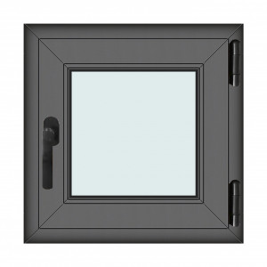 Fereastra 60x60cm, 1 canat, antracit, dreapta si rabatare, Klass, 7cm, 6 camere, 2 garnituri - Img 1