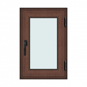Fereastra 60x90cm, 1 canat, maro, nuc, dreapta si rabatare, Klass, 7cm, 6 camere, 2 garnituri - Img 1