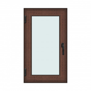 Fereastra 70x120cm, 1 canat, maro, nuc, stanga si rabatare, Klass, 7cm, 6 camere, 2 garnituri