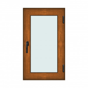 Fereastra 70x120cm, 1 canat, maro, stejar auriu, dreapta si rabatare, Klass, 7cm, 6 camere, 2 garnituri - Img 1