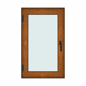 Fereastra 80x130cm, 1 canat, maro, stejar auriu, stanga si rabatare, Klass, 7cm, 6 camere, 2 garnituri