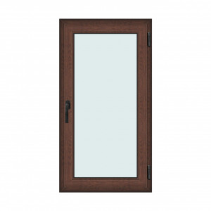 Fereastra 80x150cm, 1 canat, maro, nuc, dreapta si rabatare, Klass, 7cm, 6 camere, 2 garnituri - Img 1
