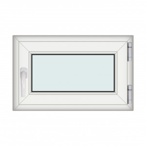 Fereastra 80x50cm, 1 canat, alb, dreapta si rabatare, Klass, 7cm, 6 camere, 2 garnituri