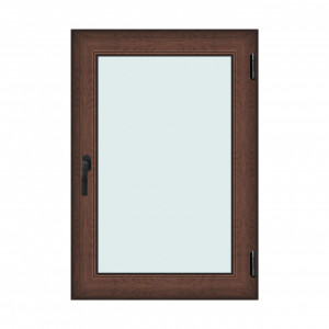 Fereastra 90x130cm, 1 canat, maro, nuc, dreapta si rabatare, Klass, 7cm, 6 camere, 2 garnituri - Img 1