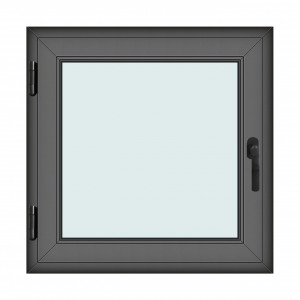 Fereastra 90x90cm, 1 canat, antracit, stanga si rabatare, Klass, 7cm, 6 camere, 2 garnituri