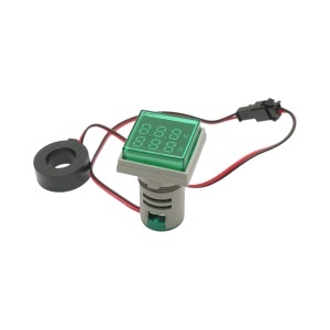 Indicator digital ampermetru si voltmetru LED alb 0-100A/50-500V AC Ø 22mm Breckner Germany, BRECKNER GERMANY, BK76644