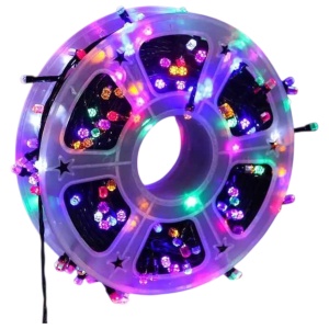 Instalație de Crăciun – Rolă 50 m Real, 240 LED V8 „Diamant”, 8 Jocuri de Lumini, Multicolor, Interior/Exterior - Img 8