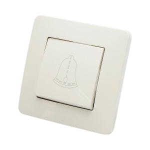 Intrerupator sonerie cu revenire alb incastrat 220V, 10AX, PC 80x80mm, DISRP57