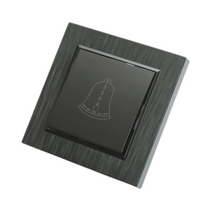Intrerupator sonerie cu revenire negru incastrat 220V, 10AX, ABS 80x80mm, DISRP42