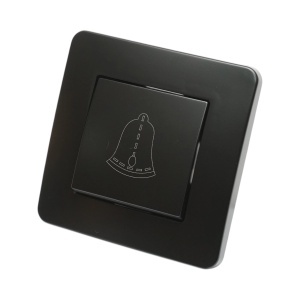 Intrerupator sonerie cu revenire negru incastrat 220V, 10AX, PC 80x80mm, DISRP74