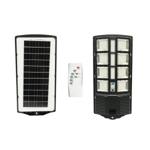 Lampa solara LED iluminat stradal 200W cu panou solar 12W, baterie LiFePO4 8000mAh, senzor miscare, telecomanda, prindere stalp IP67 Breckner Germany, BK00618