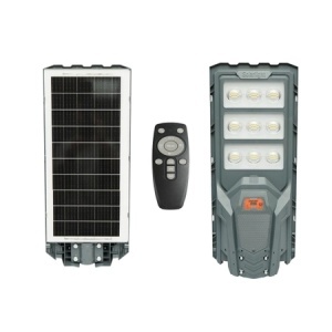Lampa solara LED iluminat stradal 300W cu panou solar 20W, baterie LiFePO4 15000mAh, senzor miscare, telecomanda, prindere stalp IP65 Breckner Germany, BK00151