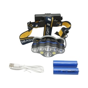 Lanterna frontala de cap cu 8 LED-uri, 3 moduri iluminare, baterie 2200mAh reincarcabila USB , Cod: DISUF01, Crownman - Img 6