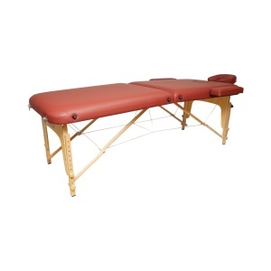 Masa de masaj pliabila portabila 2 zone, cadru lemn, spuma 5cm, inaltime 55-76cm, piele ecologica rosu burgundy 60x213cm THOR, THOR, 40TH431 - Img 4