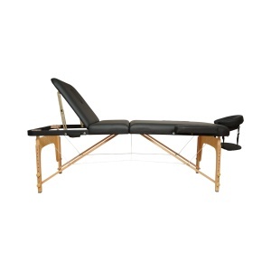 Masa de masaj pliabila portabila 3 zone, cadru lemn, spuma 5cm, inaltime 55-76cm, piele ecologica neagra 60x213cm THOR, THOR, 40TH436 - Img 3