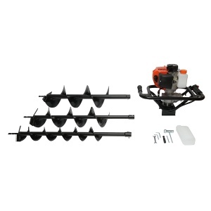 Motoburghiu de pamant pe benzina 2 timpi 2.8CP, 52cc cu 3 burghie incluse 100mm, 150mm, 200mm, Cod: DISUE06. - Img 3