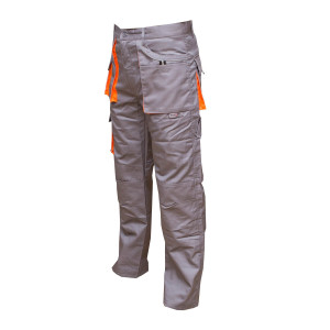 Pantaloni de lucru poliester cu bumbac 235g/m2, gri cu portocaliu marimea 50, Cod: BK77147, Brand: BRECKNER GERMANY - Img 2