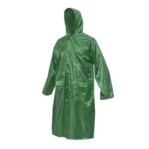 Pelerina cu gluga impermeabila L din poliester cu membrana PVC fante de aerisire, 2 buzunare si fermoar verde, Cod: BK77402, Breckner Germany - Img 2