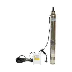 Pompa apa submersibila inox 1.5kW, 220V, D100mm, debit 5 m3/h, inaltime refulare 60m, 9 turbine ceramice, racire pe ulei, panou de control K90QJD2-60/9-1.5 Breckner Germany, DISVN33 - Img 1