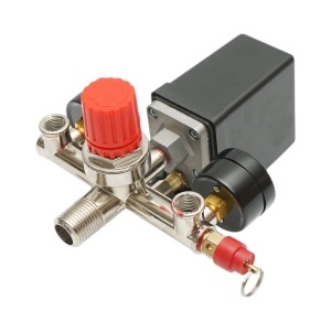 Presostat compresor aer 220V, regulator cu 2 manometre 12 bar, BK76309 - Img 5