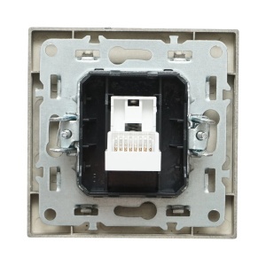 Priza internet RJ45 neagra incastrata ABS 80x80mm, DISRP45 - Img 3