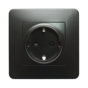 Priza schuko neagra incastrata 220V, 16A, PC 80x80mm, DISRP67 - Img 2