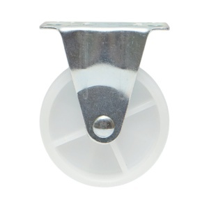 Roata fixa 73x25mm fara frana, polipropilena alba, placa otel 70x44mm 45kg, DISVF96 - Img 2