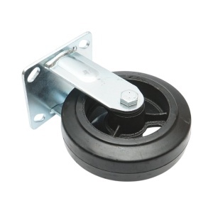Roata fixa industriala 150x50mm fara frana, cauciuc plin negru, placa otel 115x100mm 200kg, DISVG26 - Img 6