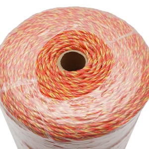 Rola fir galben-rosu fi 2mm, 6x0.15mm SS inox, 5.5 Ohm/m 1000m gard electric, Cod: DISBY70, Marca: BRECKNER GERMANY - Img 3