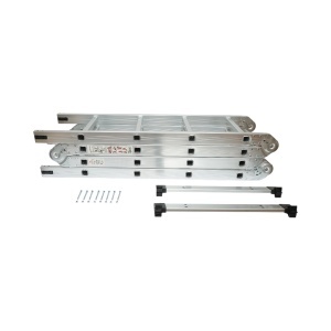 Scara aluminiu multifunctionala 4.7m, 4x4 trepte, pliabila cu balamale, sarcina maxima 150kg, DISEV53 - Img 8
