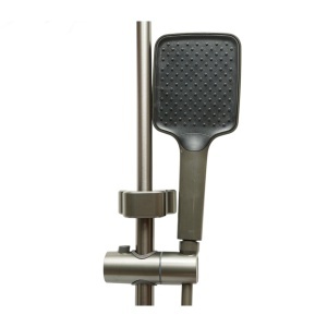 Set dus multifunctional cu termostat, 4 functii de curgere a apei, pipa cada, dus dreptunghiular tip ploaie, para de dus, dus bideu, grafit mat, aluminiu, DISVM22 - Img 7