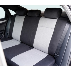 Set huse scaune auto universale Negru-Gri, material textil, fata + spate 9 piese, DISVG52 - Img 5