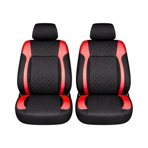 Set huse scaune auto universale Negru-Rosu Diamond, piele ecologica matlasata, fata + spate 9 piese, DISVG54 - Img 2