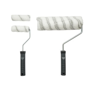 Set vopsit si zugravit cu trafaleti poliester 10cm, 25cm, 4 pensule, spaclu, mixer, tavita vopsea, gratar, folie protectie, cutter 15 piese Breckner Germany, BK00376 - Img 5