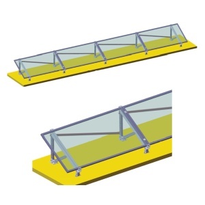Sistem complet montare, structura pe beton pentru 4 panouri solare fotovoltaice cu unghi 30 grade Breckner Germany, BK77908