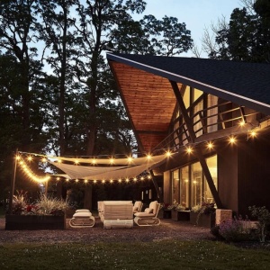 Sistem iluminat LED exterior 12 socluri E27, cablu 6m, 220V IP44, Cod: BK69966, Brand: BRECKNER GERMANY - Img 3