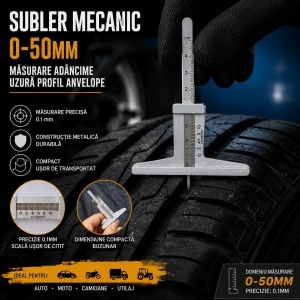Subler mecanic masurare adancime uzura profil anvelope 0-50mm, BK69431 - Img 3