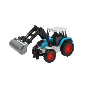 Tractor albastru cu cilindru compactor, 175x65x80mm jucarie copii +3 ani, Cod: DISLW91A - Img 3