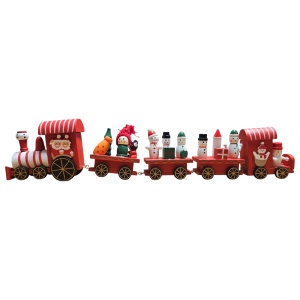 Trenulet de Crăciun din Lemn – 38 cm