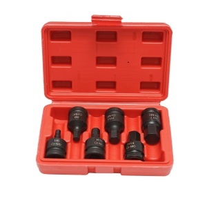 Trusa chei tubulare de impact hexagonal H6-H17, patrat 1/2 inch Cr-Mo 6 piese , Cod: DISTT06