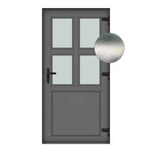 Usa Aruba, PVC & termopan, 100x190cm, antracit, dreapta, Klass, 7cm, 6 camere, sticla mata nisip alb